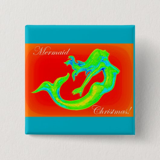 kerstmis voor maid vierkante button 5,1 cm (Voorkant)