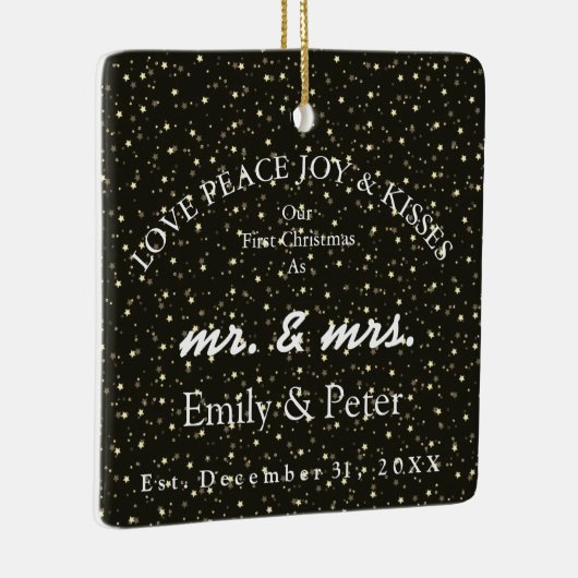 Kerstmis voor Mr & Mrs Getrouwd Keramisch Ornament (Rechts)