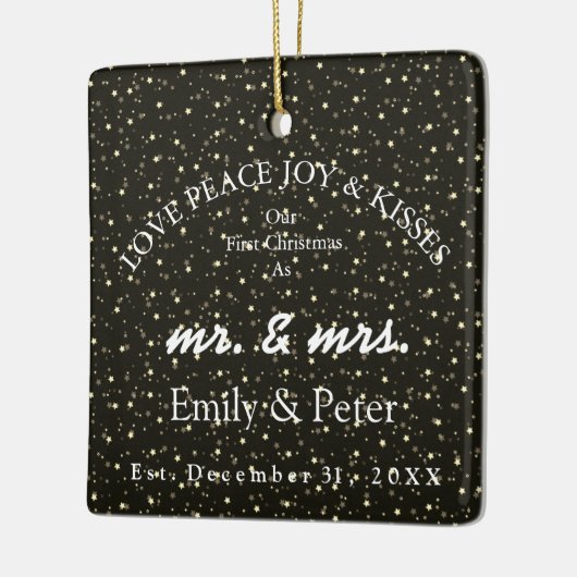Kerstmis voor Mr & Mrs Getrouwd Keramisch Ornament (Links)