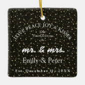 Kerstmis voor Mr & Mrs Getrouwd Keramisch Ornament (Voorkant)