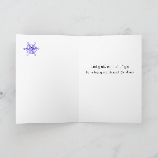 Kerstmis voor Neef & haar Sneeuwvlokken van Feestdagen Kaart (Binnen)