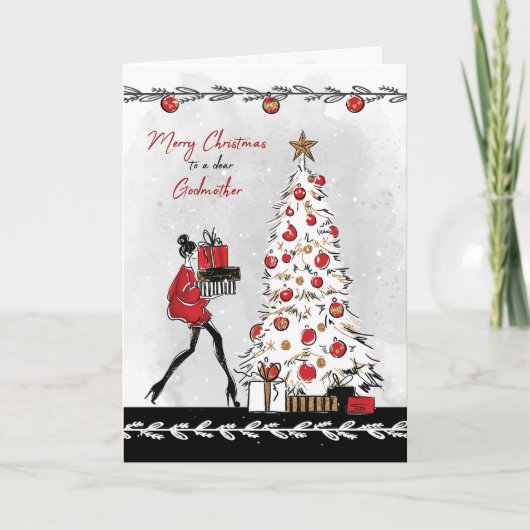 Kerstmis voor Oma Stijlvolle Dame Kaart (Voorkant)