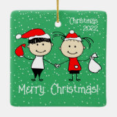  Kerstmis voor paren Fun Holiday Keramisch Ornament (Achterkant)