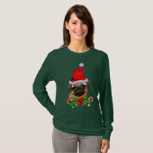 Kerstmis voor pug liefhebbers t-shirt (Voorkant volledig)