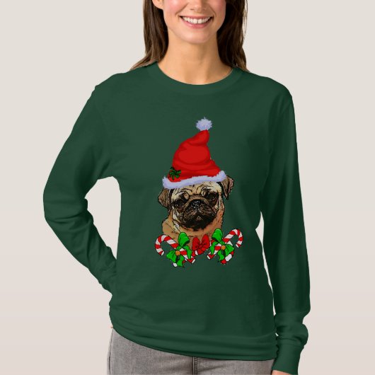Kerstmis voor pug liefhebbers t-shirt (Voorkant)