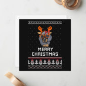 Kerstmis voor Teckel Notitiekaartje (Voorkant / Achterkant in situ)