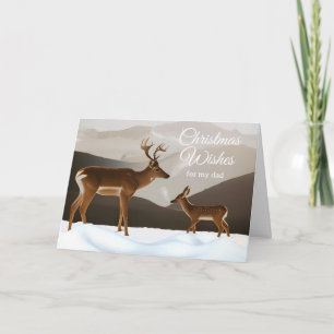 Kerstmis voor vaderhert in een winterlandschap kaart