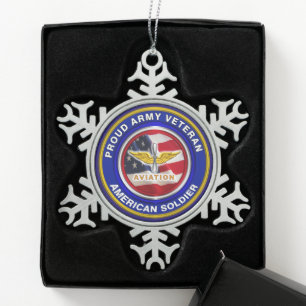Kerstmis voor veteranen van de legerluchtvaart tin sneeuwvlok ornament