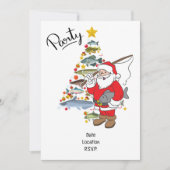 Kerstmis voor Visliefhebbers met Kerstman Kaart (Voorkant)