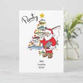 Kerstmis voor Visliefhebbers met Kerstman Kaart (Staand voorkant)