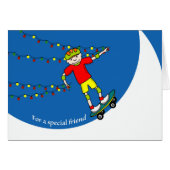 Kerstmis voor Vriend, Skateboarder met licht (Voorkant Horizontaal)