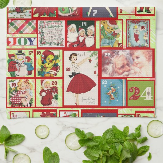 Kerstmis voorbij keukenhanddoek (Gevouwen)