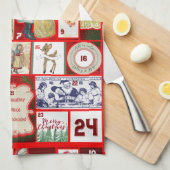 Kerstmis voorbij keukenhanddoek (Quarter Fold)