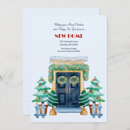 Kerstmis voordeur bewegende aankondiging (Voorkant / Achterkant)