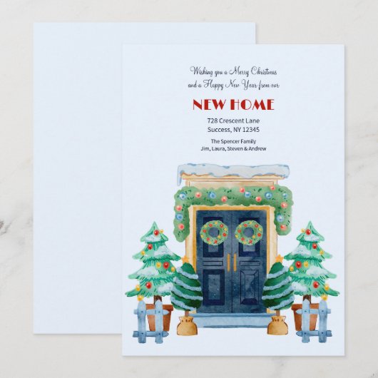 Kerstmis voordeur bewegende aankondiging (Voorkant / Achterkant)