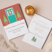 Kerstmis voordeur vakantie bewegende aankondiging