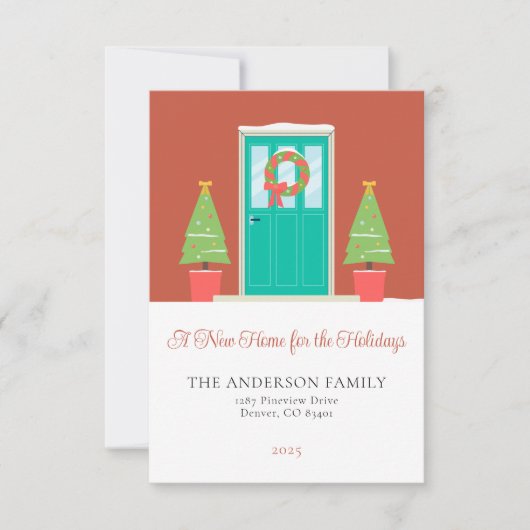 Kerstmis voordeur vakantie bewegende aankondiging (Voorkant)