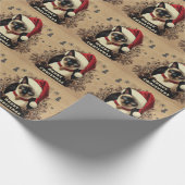 Kerstmis vorstelijke Siamese kat, Kerstmis Santa K Cadeaupapier (Hoek)