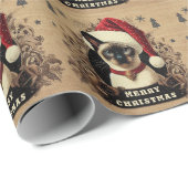 Kerstmis vorstelijke Siamese kat, Kerstmis Santa K Cadeaupapier (Rol Hoek)