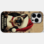 Kerstmis vorstelijke Siamese kat, Kerstmis Santa K Case-Mate iPhone Case (Achterkant (horizontaal))