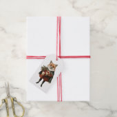 KERSTMIS VOS KADOETIKET OUD CADEAULABEL (Met Touw)