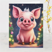 Kerstmis Vouwbare Wenskaart Kaart (Gele Bloem)