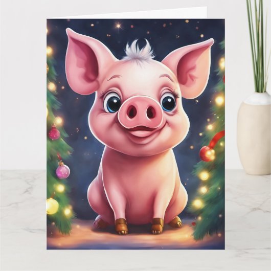 Kerstmis Vouwbare Wenskaart Kaart (Voorkant)