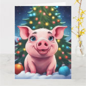 Kerstmis Vouwbare Wenskaart Kaart (Gele Bloem)