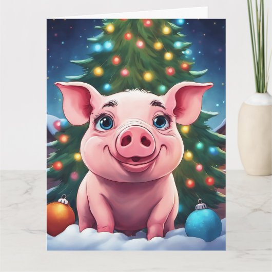 Kerstmis Vouwbare Wenskaart Kaart (Voorkant)