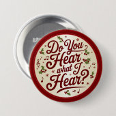 Kerstmis Vraag Knop Ronde Button 7,6 Cm (Voorkant /achterkant)