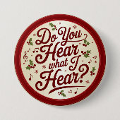 Kerstmis Vraag Knop Ronde Button 7,6 Cm (Voorkant)