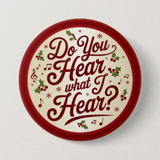 Kerstmis Vraag Knop Ronde Button 7,6 Cm (Voorkant)
