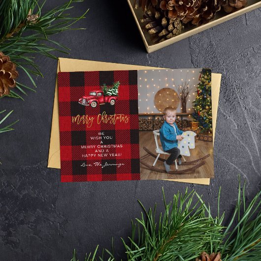 Kerstmis vrachtwagen & Buffalo geruite foto V