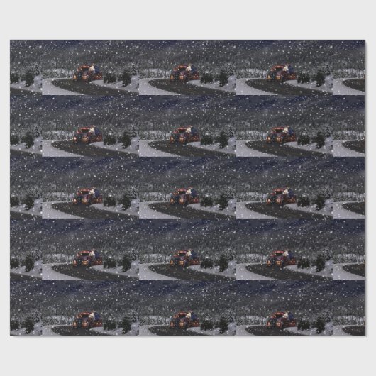 Kerstmis vrachtwagen cadeaupapier (Vlak)