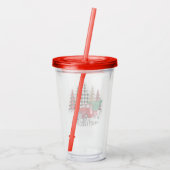 Kerstmis vrachtwagen en bomen acryl drinkbeker (Achterkant)