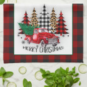 Kerstmis vrachtwagen en bomen theedoek (Gevouwen)