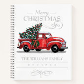 Kerstmis Vrachtwagen Familienaam Holiday Recipe Notitieboek (Voorkant)