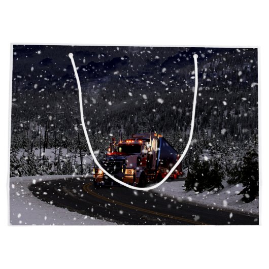 Kerstmis vrachtwagen groot cadeauzakje (Achterkant)