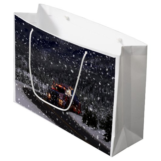 Kerstmis vrachtwagen groot cadeauzakje (Voorkant Gekanteld)