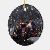 Kerstmis vrachtwagen keramisch ornament (Links)