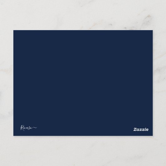 Kerstmis Vrede en Typografie Foto (blauwe rug) Briefkaart (Achterkant)