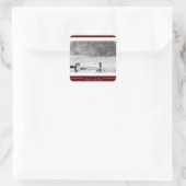 Kerstmis Vrede en Vreugde Land Winter Sneeuwscène Vierkante Sticker (Tas)