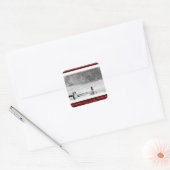 Kerstmis Vrede en Vreugde Land Winter Sneeuwscène Vierkante Sticker (Envelop)