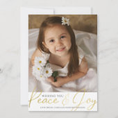 Kerstmis VREDE EN VREUGDE Script Foto 2024 Kalende Feestdagenkaart (Voorkant)