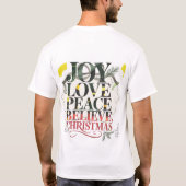 Kerstmis Vrede Liefde Geloven T-shirt (Achterkant)