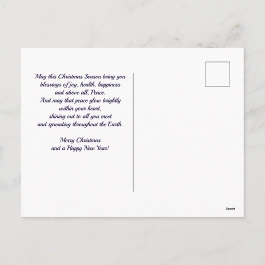 Kerstmis Vrede op Aarde Kerstster & kerk ansichtka Feestdagenkaart (Achterkant)