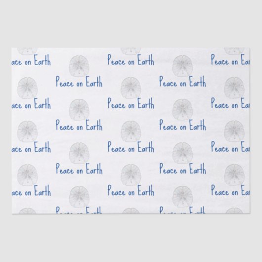 Kerstmis Vrede op Aarde Strand Zand Dollar Patter Tissuepapier (Voorkant)