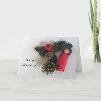Kerstmis, Vrede, Vreugde: Het Baby van de Klei van Feestdagen Kaart