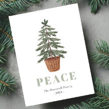 Kerstmis Vredes Groene Boom Eenvoudig