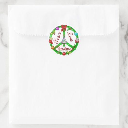 Kerstmis Vredesbord Ronde Sticker (Tas)